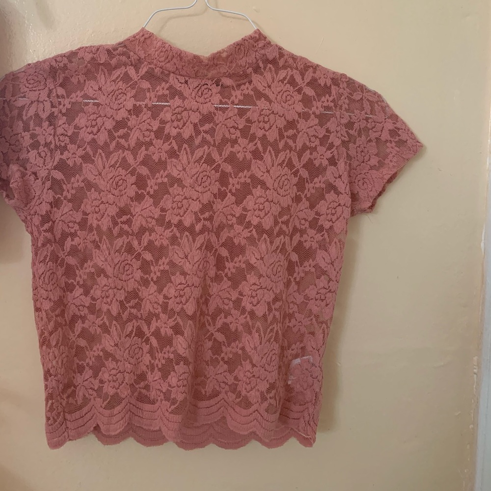 Pink see through crop top